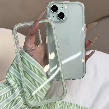 L62419 パステルフレーム クリアiPhoneケース