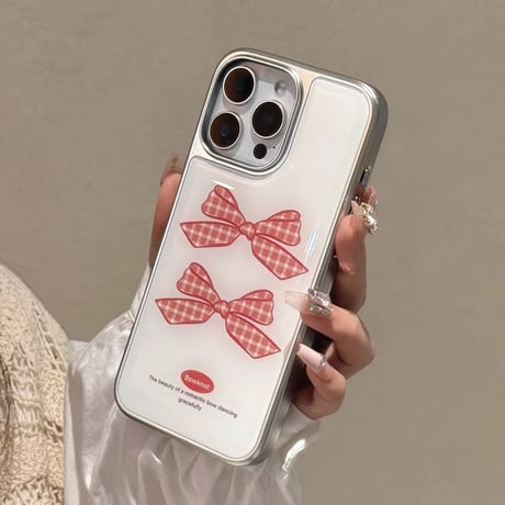 S74820 ミニリボンホワイトiPhoneケース