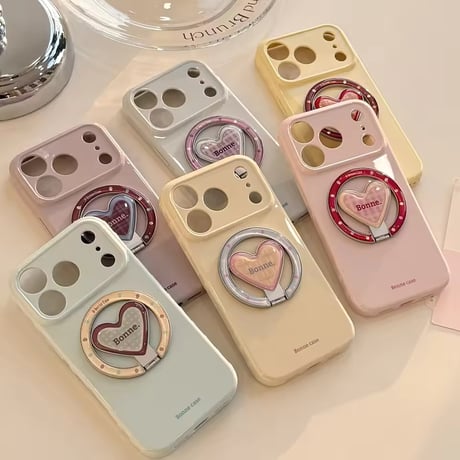 K23025 ハートソケット付き パステルiPhoneケース