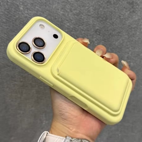 K23107 カードポケット付きシンプルiPhoneケース