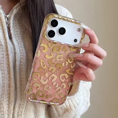 S75316 グリッターレオパード iPhoneケース