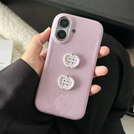 S74655 ちょこんとチェックりんごのiPhoneケース