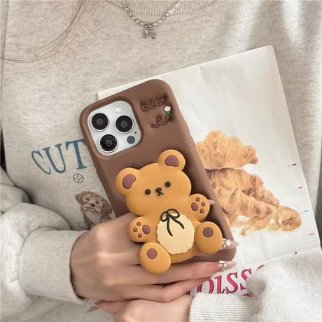 K22596 くまちゃんスタンドソフトiPhoneケース