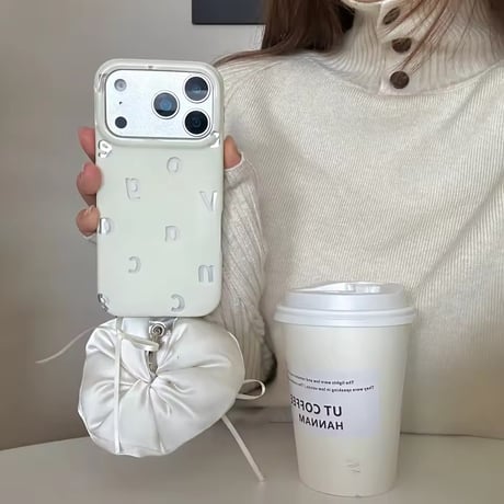 S75340 ビッグリボンチャーム付き クリアiPhoneケース