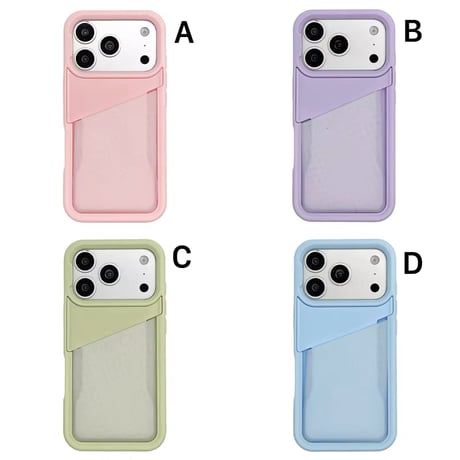 K23178 カスタムカラー リップポケット付きiPhoneケース＆チャームストラップセット