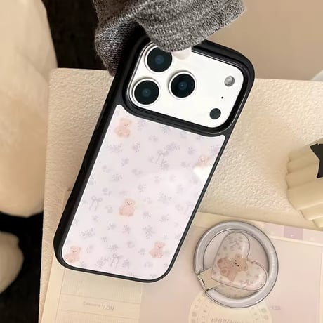 K23094 くまちゃんハートMagSafeグリップiPhoneケース