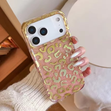 S75316 グリッターレオパード iPhoneケース