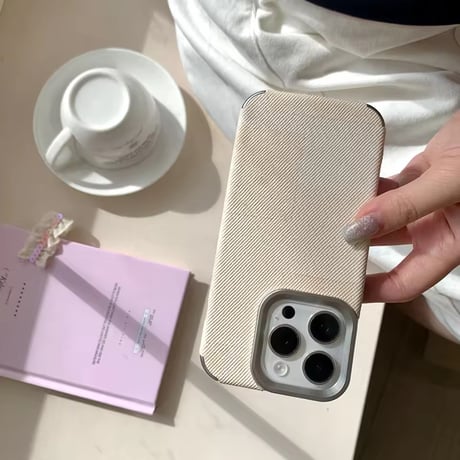 S74944 チェック×ファブリック iPhoneケース
