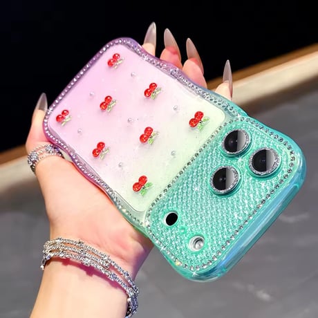 L62376 きらきらフルーツデコ iPhoneケース