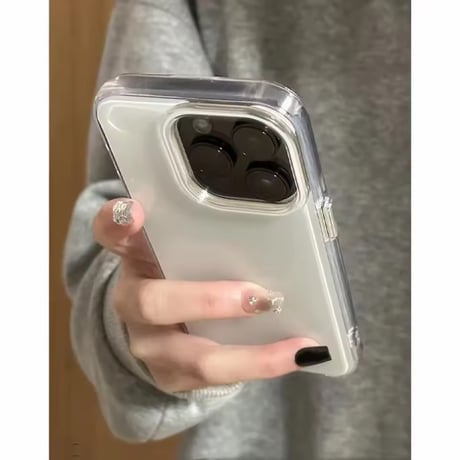 S75328 ミルキーホワイト クリアフレーム iPhoneケース