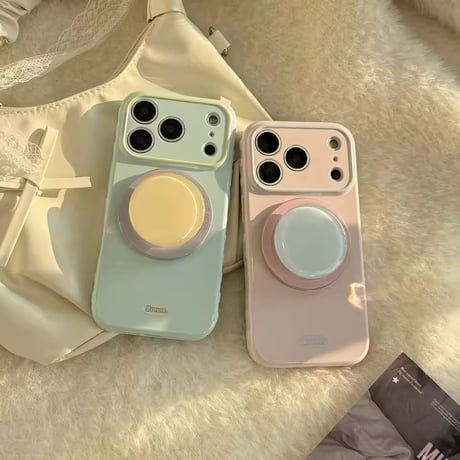 K23062 パステルキャンディー グリップ付きiPhoneケース