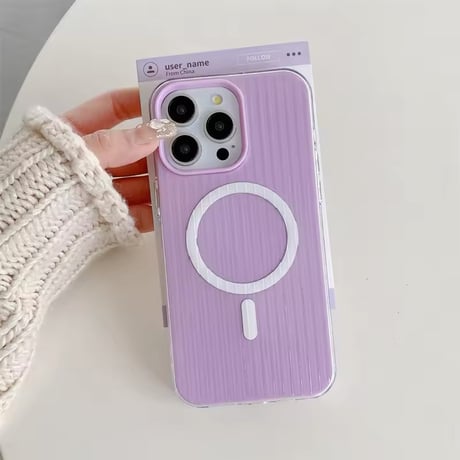 S74581 MagSafe対応 リブデザインiPhoneケース