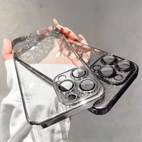 L61268 Powder Glitter Metal Frame iPhone Case