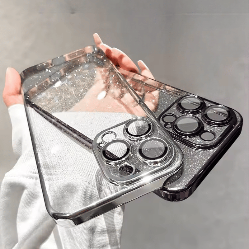 L61268 Powder Glitter Metal Frame iPhone Case |