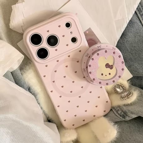 K23118 ラビットハート MagSafeグリップ付き iPhoneケース