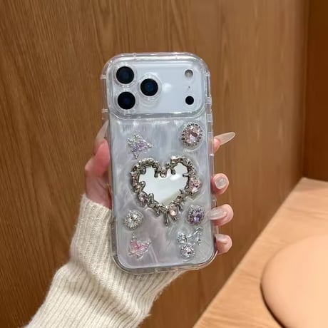 S75574 ジュエルハートミラー iPhoneケース