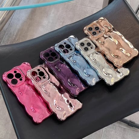 S73688  メルティウェーブ メタリックiPhoneケース