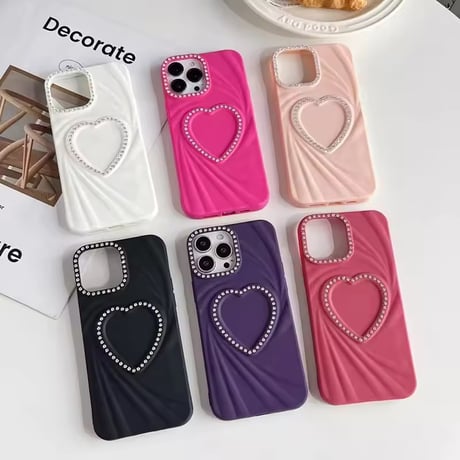 S74696 ビジューラブハート iPhoneケース