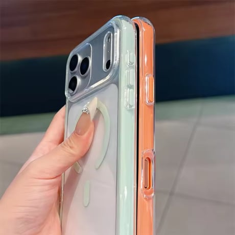 L62402 カラーマグリングクリアiPhoneケース