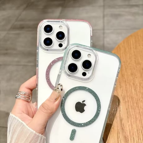 L62219 きらきらサークルMagSafe対応iPhoneケース
