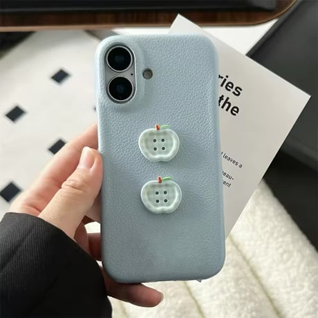 S74655 ちょこんとチェックりんごのiPhoneケース