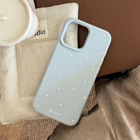 S74793 BonneドットのやさしいマットiPhoneケース