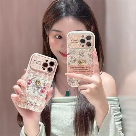 S75091 シャイニーガーリーフラワー iPhoneケース
