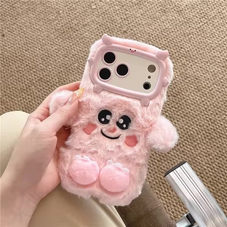 S75255 もこもこおめめ アニマルiPhoneケース