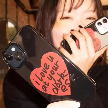 S74507 ダークラブハートiPhoneケース