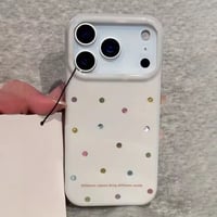 S75143 カラードットのホワイト iPhoneケース