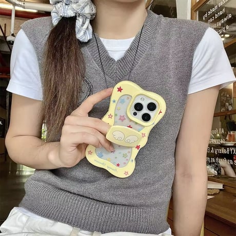K22850 エンジェルウィングスタンド付きiPhoneケース
