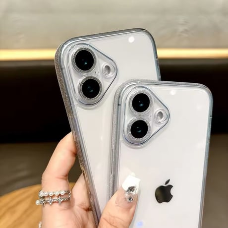L61917 グリッターエッジ クリアiPhoneケース