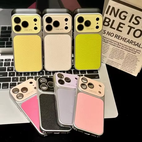 S75237 レザーパネル バイカラーiPhoneケース