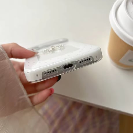 S75133 ホワイトリボンシャイン iPhoneケース