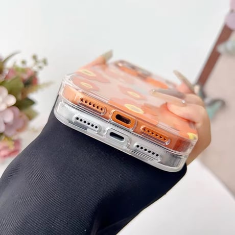 L62392 フラワーパターン MagSafe対応iPhoneケース