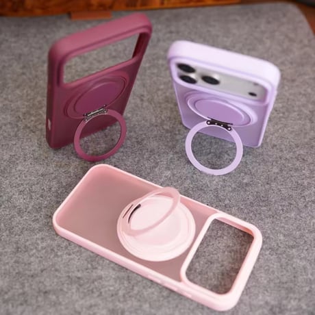 K22921 MagSafe対応 リングスタンド付きマットiPhoneケース