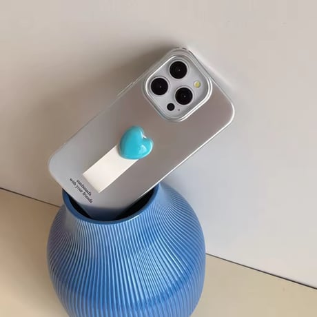 K22864 ぷっくりハートのメタリックiPhoneケース