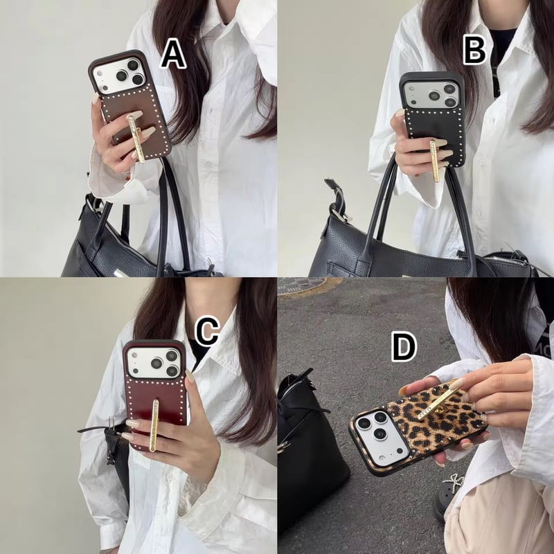 K23102 スタッズデザインスタンドiPhoneケース | nanomita
