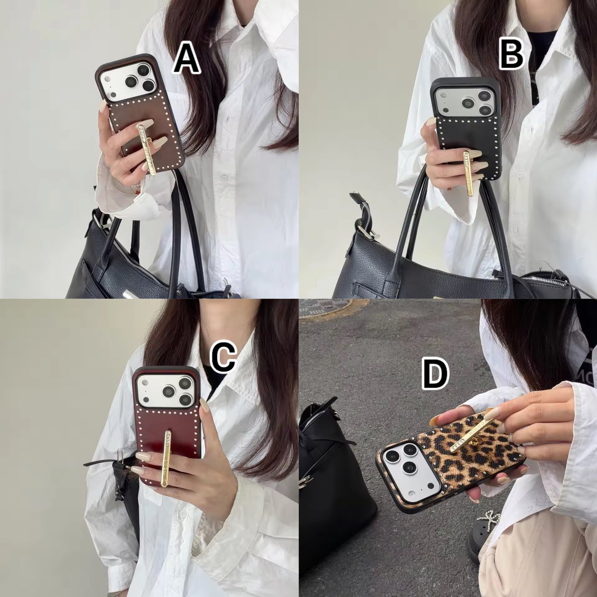 K23102 スタッズデザインスタンドiPhoneケース | nanomita