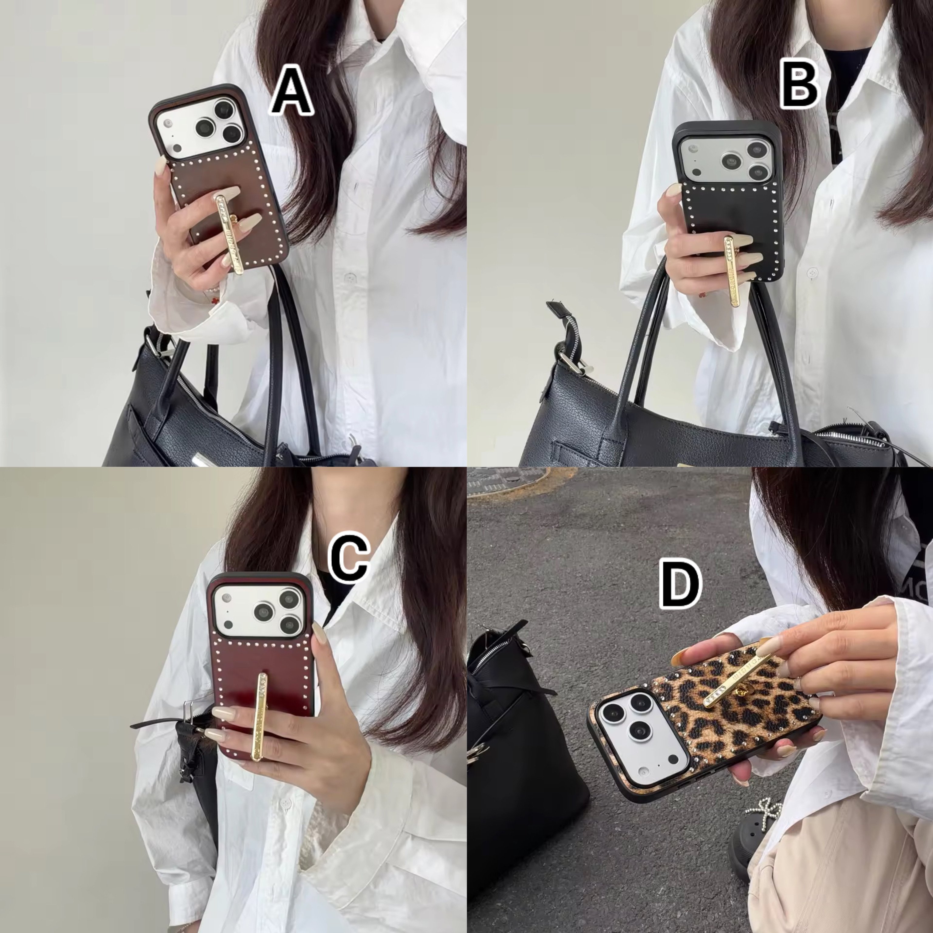 K23102 スタッズデザインスタンドiPhoneケース | nanomita