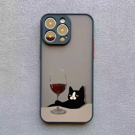 S75094 黒ねこの気まぐれアート iPhoneケース