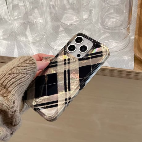 S74341 シャイニーチェック iPhoneケース