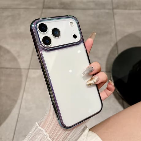 L62336 オーロラフチのクリア iPhoneケース