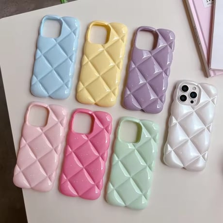 S74982 パステルキルティングiPhoneケース