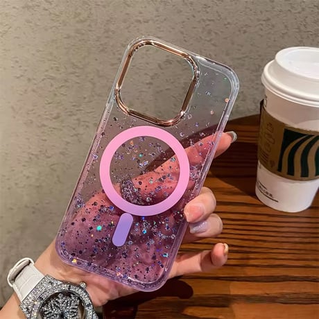 S75573 グリッターグラデーション MagSafe対応 iPhoneケース