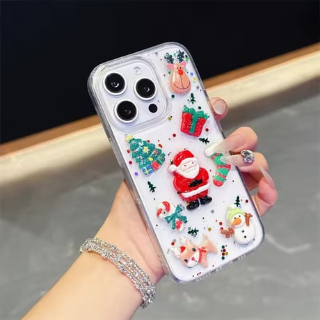 L62360 クリスマスデコ・ハッピーサンタ iPhoneケース