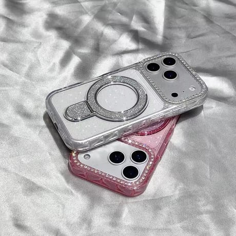 K23125 ジュエルリングスタンド グリッターiPhoneケース