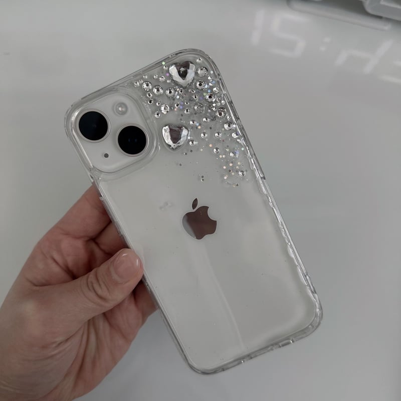 全機種対応◎ ストーン 高品質 おしゃれ クリア ラメ iphoneケース