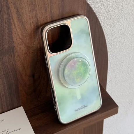 【即納商品】K22745 MagSafe対応グリーンオーロラスタンドiPhoneケース