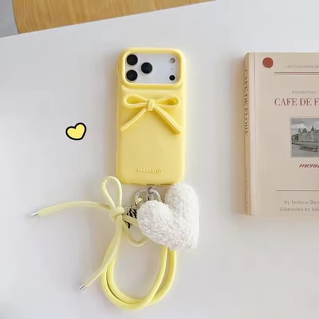 K23030 ハートチャーム付きリボンiPhoneケース